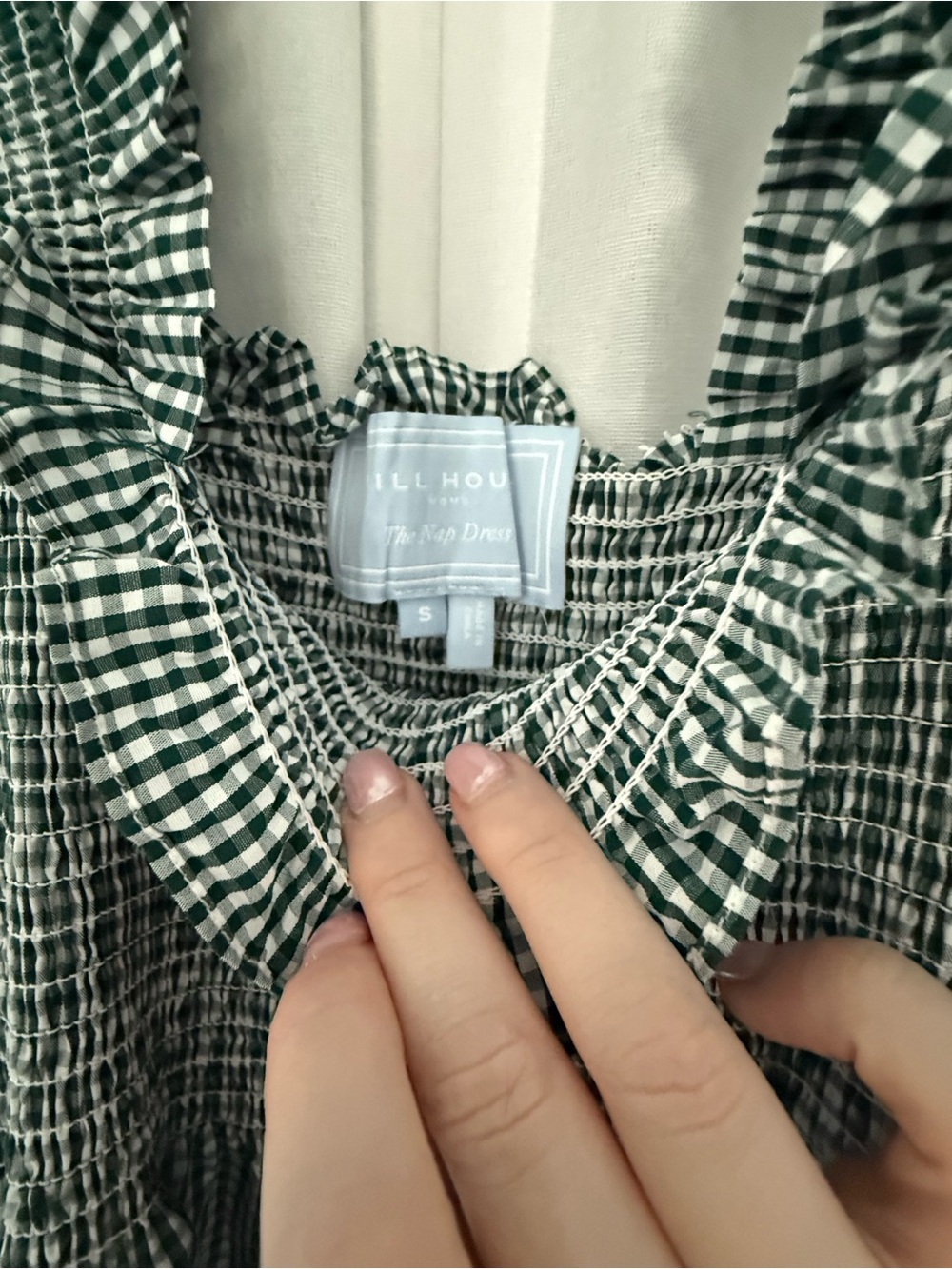 Hill House Emerald Gingham Ellie Nap Dress size S EUC - Picture 5 of 5